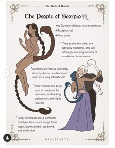 the people of scorpioi info sheet with information about their zodiac signs and how they use them