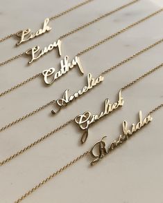 14k solid gold ID dainty name necklace in our beautiful script font, hanging from a chain length of your choice. For a heart symbol please enter ''(heart)''. Please note that the personalization box is case sensitive, so type in exactly how you would like your name to appear, with the correct upper/lowercase font. Script font is not offered in all capitalization. If you are interested in an ID necklace with more than 10 characters, please email us at info@zoelev.com for a quote. Letter Height: A White Gold Name Necklace Custom Name Gift, Delicate Custom Name Necklace As Personalized Gift, Delicate Custom Name Necklace For Personalized Gift, Customizable Elegant White Gold Name Necklace, Custom Name White Gold Necklace Gift, Delicate Rose Gold Name Necklace, Custom Name Necklace In White Gold, Customized White Gold Elegant Name Necklace, Delicate Name Necklace For Personalized Gift