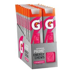 6 packs of g3 energy drinks, orange and grey packaging with white lettering on the front