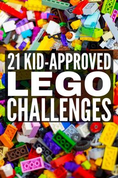 a pile of legos with the words 21 kid - approved lego challenges over it