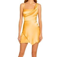 Nwt. Tag From Nordstrom Was Cut. But It’s Still On. 100% Silk. Butter Soft. Zipper Closure On The Back. Color Is Yellow Gold Amanda Uprichard, Silk Slip Dress, Silk Slip, Gold Yellow, Slip Dress, Butter, Nordstrom, Yellow Gold, Mini Dress