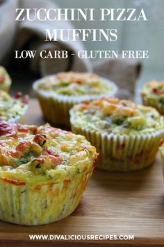 zucchini pizza muffins with low carb - gluten free crust