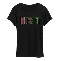 Wicked - Theatrical Rainbow Logo - Women's Short Sleeve Graphic T-Shirt Green And Pink Logo, Rainbow Logo, Tunic Tops Casual, Casual Long Sleeve Shirts, Green And Pink, Pink Logo, Nice Shorts, Tops Fall, Fall Shirts