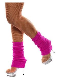 Adult Neon Pink 1980's Knit Leg Warmers - costumes.com Bad Taste Outfit, 80s Leg Warmers, Leg Warmer Outfit, Pink Leg Warmers, 1980s Fancy Dress, 1980s Costume, Knitted Leg Warmers, 80s Costume, Knit Leg Warmers