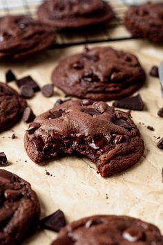 chocolate cookies with one broken in half