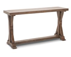 a wooden console table with two legs