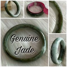 This Is A Nice Substantial Wide Slightly Ovular Jade Bangle Bracelet. Approximately And Just Slightly Over 1/2" Wide. Cold To Touch. Real Jade, Not Cracked Or Broken Or Scratched. Beautiful Shine And Not Dull At All. Colors Range From Deep Greens To Light Milky Greens To White, Mostly Opaque To Semi Opaque. Touch Of Other Varieties Of Green Like What I’d Call Deep Spinach Green To Forrest Greens. The Bracelet Is Approximately A 1/2 Inch Wide (A Little Over, Must See Pictures). And Right At An Approximate 6 Inches In Diameter (See Pictures). For A Very Small Wrist Or Child I Imagine. My Best Recommendation For Assessment Of Fit, L'd Say, Is To Measure A Bangle You Already Own, Then Compare Elegant Jade Bracelets For Wedding, Elegant Jade Round Bangle, Elegant Jade Bangle, Handmade Elegant Jade Bangle, Elegant Jade Bangle For Formal Occasions, Formal Jade Bangle Bracelet, Jade Bangle Bracelet, James Avery Jewelry, Jade Bangle