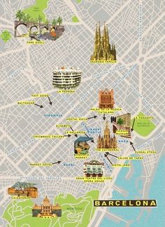 a map of barcelona with all the major attractions