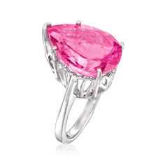 Ross-Simons - 12.00 Carat Pear-Shaped Pink Topaz Ring in Sterling Silver. Size 10. Timeless and classic in design, this gorgeous 12.00 carat pear-shaped pink topaz sits on a polished sterling silver band. A vibrant pink ring to add to your collection! 3/4" wide. Pink topaz ring. Pink Topaz Ring, Pink Topaz, Pink Ring, Sterling Silver Bands, Topaz Ring, Silver Band, In Design, Pear Shaped, Topaz