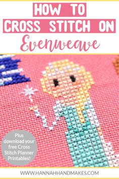 a cross stitch pattern with the words how to cross stitch on it and an image of a