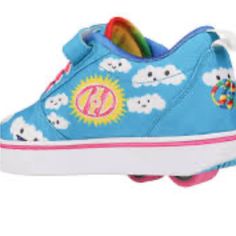 Clouds And Rainbows Blue, The Style Changes The Colors Of The Shoes. They Are Fun An Adorable, Tag Is Inside Shoe As Pictured Clouds And Rainbows, Silly Clothes, Roller Skate Shoes, Roller Shoes, Inside Shoes, Rainbow Fashion, 90s Childhood, Black Neon, Lacing Sneakers