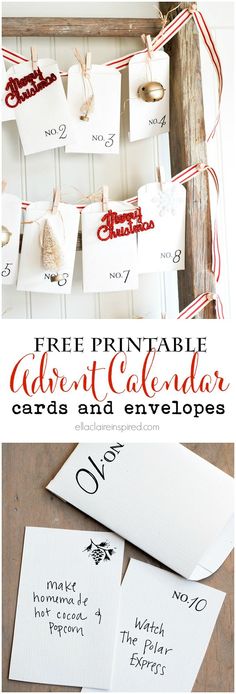 free printable christmas cards and envelopes for the family to use on their tree