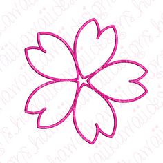 a pink flower with hearts on it's petals is in the middle of a white background