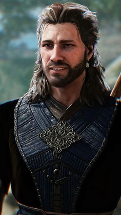 an image of a man with long hair and beards in the middle of a video game