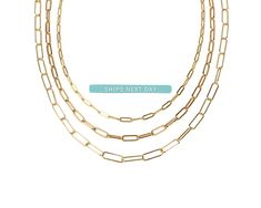 Paperclip Layering Necklaces / Paperclip Chain / Layering Necklaces / Paperclip / Waterproof / Gift for Her / Waterproof Necklace Experience the elegance of our Immaculate 14-karat Gold Plated, tarnish resistant paperclip necklaces, perfect for enhancing your style on any occasion. These chains radiate confidence, making a bold statement wherever you go. Each link shines brilliantly, capturing the light with every movement. Whether worn individually or layered in all three sizes, these chains ad Waterproof Necklace, Gold Circle Ring, Chain Layering, Glam Jewelry, Message Necklace, Raw Stone Jewelry, Radiate Confidence, Necklace Quotes, Gold Rings Simple