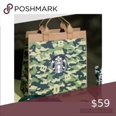 New Starbucks Camo Bag Camo Bag, Paper Shopping Bag, Taiwan, Ted Baker Icon Bag, Camo, Tote Bag, Handbags, Closet