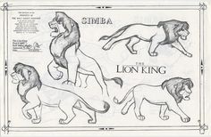 the lion king character sheet from simba's animated movie, the lion king