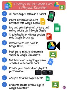 the 10 ways to use google docs in physical education [ infographicly ]