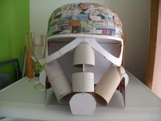 Starwars Helmet, County Fair Projects, Cardboard Art Projects, Helmet Pattern, Cardboard Costume, Stormtrooper Helmet, Star Wars Wedding