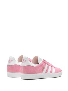 Adidas Gazelle "Pink Glow" Sneakers - Farfetch Pink Sporty Platform Sneakers With Vulcanized Sole, Sporty Pink Platform Sneakers With Vulcanized Sole, Pink Low-top Platform Sneakers, Adidas Logo White Lace-up Sneakers, Pink Custom Sneakers With Vulcanized Sole, Pink Sporty Custom Sneakers With Vulcanized Sole, Adidas Lace-up Sneakers With White Sole, Pink Low-top Platform Sneakers With Rubber Sole, Pink Lace-up Custom Sneakers With Vulcanized Sole