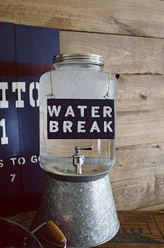 a water break machine sitting on top of a table