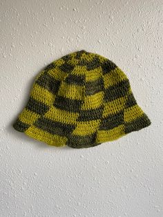 The checkered bucket hat. Made of merino wool. Blue and white and rainbow fit approximately a 23" crown. Green checkered fits approximately a 22" crown. Checkered Bucket Hat, Knit Bucket Hat, Green Checkered, Bucket Hats, Wedding Shop, Labour Day, Hand Knitting, Merino Wool, Knit Crochet