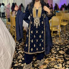 Its All Hand Embroidered. No Flaws. Make An Offer ! Fancy Dress Design, Pakistani Dress, Pakistani Dresses, Dress Design, Dress Brands, Fancy Dress, Blue Gold, Hand Embroidered, Designer Dresses