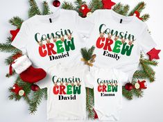 Customized Cousin Crew shirts 2024 Family Christmas Name Shirt, Family Christmas Shirts, Personalized Christmas Family T-Shirt,  Cousin Crew 🌟DESCRIPTION: Get ready for family gatherings with our stylish Cousin Crew Shirt 2024! Made from soft, breathable fabric, this shirt features a fun design perfect for making memories with your favorite cousins. Whether it's a reunion, trip, or just a casual hangout, this tee is the ideal way to show off your cousin pride. Available in various sizes to fit Cousin Crew Shirts, 2024 Family, Cousin Crew, Christmas Names, Family Christmas Shirts, Christmas Family, Crew Shirt, Fun Design, Making Memories