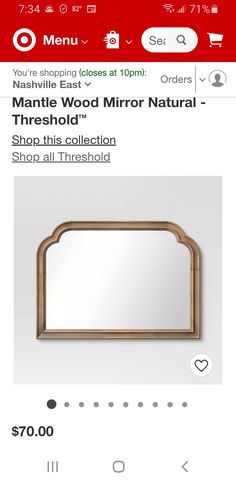 the mirror is on sale for $ 7, and it's not in store