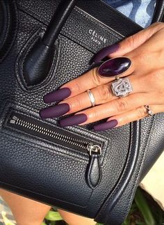 Matte Purple Acrylic Nails Fashionable Celebrities, Nail Bed, Neutral Shades, Nails Polish, Fabulous Nails, Matte Nails