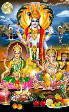 an image of lord ganesha and his family