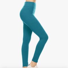 Brand New With Tags Teal, High Waisted Leggings Legging Depot - One Size Teal Leggings, High Waisted Leggings, Colorful Leggings, Women's Leggings, Pant Jumpsuit, Blue Green, Color Blue, Pants For Women, High Waisted