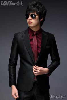 Wedding Suits Men Black Tuxedos, Black And Burgundy Suit, Black Suit Blue Shirt, Black Suit Combinations, Black Suit Red Tie, Black Tuxedos, Wedding Suits Men Black, Terno Slim Fit, Red Shirt Men