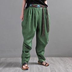 Comfortable, One of Kind. Tapered online shop,|Loose|Female|Dark Green|Solid Color|Full Length|Elastic|Holiday|Linen|Hand Wash|M|L|Summer Luxury Green Relaxed Fit Pants, Luxury Green Bottoms With Elastic Waistband, Cheap Green Relaxed Fit Harem Pants, Green Courderoy Pants Linen, Cheap Green Harem Pants With Elastic Waistband, Cheap Green Ankle-length Harem Pants, Luxury Green Linen Pants, Luxury Green Linen Bottoms, Green Relaxed Fit Harem Pants