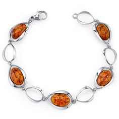 Baltic Amber Bracelet Sterling Silver Cognac Color Oval Shape SB4388 SB4388 Amber Gemstone, Cognac Color, Amber Bracelet, Raw Beauty, Garnet Jewelry, Natural Amber, Latest Jewellery, Amber Jewelry, Strand Bracelet