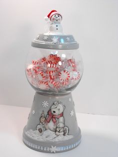 a snow globe filled with candy and candies