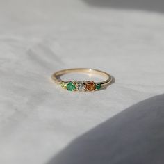 Riley PEACE Ring, Acrostic Ring, 5 stone gold ring, emerald and diamond ring, 14k gold emerald ring, emerald and diamond band Riley Aesthetic, Peace Ring, Gold Chain Choker, Emerald Ring Gold, Dainty Choker, Gold Choker, Rose Yellow, Charm Rings, Stone Gold