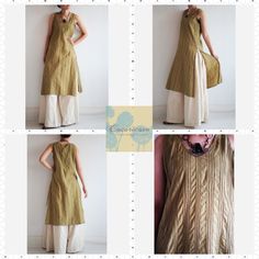 Basic round neck dress full hand embroidery. [D 017] #simple #embroidery #boho #casual #urban #layering #applique #green #cotton #floral Bohemian Linen Kurta For Summer, Embroidery Boho, Round Neck Dress, Simple Embroidery, Round Neck Dresses, Boho Casual, Green Cotton, Hand Embroidery, Neck Dress