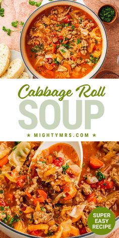 Cabbage Roll Soup Cabbage Roll Soup Recipe, Unstuffed Cabbage Roll Soup, Soup Cabbage, Easy Cabbage Rolls, Unstuffed Cabbage Rolls, Spring Meals, Unstuffed Cabbage, Cabbage Roll Soup, Cabbage Roll