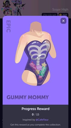 the gummy mommy app is shown on an iphone screen, with text below it