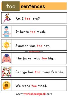 Too Sight Word Worksheet Printable. Easy Sentences For Kindergarten, Reading Sentences For Grade 1, Small Sentences For Kids, Sight Words With Pictures, Kindergarten Sight Words List, Reading Comprehension For Kids, Sight Word Fluency