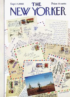 the new yorker magazine cover with letters and postcards