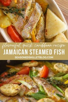 Jamaican Steamed Fish Jamaican Steamed Fish Red Snapper, Steam Fish Recipe Jamaican, Jamaican Fish Recipes, Jamaican Fish, Fish In Coconut Milk, Steamed Tilapia