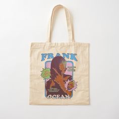 100% cotton reusable shopping carry bag with digital print on one side. Frank Ocean Vintage Retro Chanel Orange Frank Ocean Vinyl, Frank Ocean Merch, Frank Ocean Channel Orange, Blonde Album, Ocean Tote Bag, Channel Orange, Frank Ocean, Tyler The Creator, Music Fans