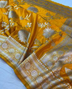 This is a very beautiful high quality mashru silk saree . All over zari motifs design with border . Saree length - 5.5 mtr. Blouse - 1 mtr. Dry clean only . Please note - color may be vary a little due to sunlight and photography . Please message us after purchasing in case you want fall and Pico done it not . No extra charges for fall and Pico but inform us . Blouse stitching is also available . Indian Silk Sarees, Home Decor Hacks, Motif Design, Wedding Wear, Saree Wedding, Indian Outfits, Saree Designs, Indiana, Silk Sarees