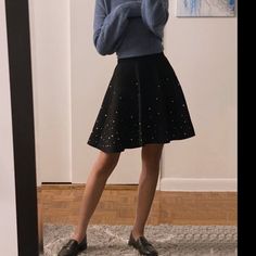 Super Cute Miumiu Skirt, Black With Rhinestone Decors. Little Big To Me, Never Worn It Out. Elegant Miu Miu Skirt For Spring, Spring Season Fitted Miu Miu Mini Skirt, Miu Miu Skirt For Spring Workwear, Elegant Miu Miu Mini Skirt, Chic Miu Miu Skirt For Spring, Elegant Fitted Miu Miu Skirt, Chic Fitted Miu Miu Mini Skirt, Chic Lined Skirt By Miu Miu, Chic Fitted Miu Miu Skirt