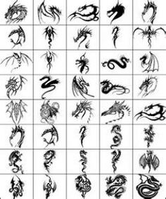 an image of different types of dragon tattoos