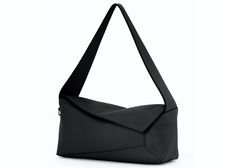 Loewe Puzzle Hobo, Puzzle Hobo Bag, Cuboid Shape, Loewe Puzzle, Jonathan Anderson, Puzzle Bag, Geometric Lines, Black Hardware, Hobo Bag