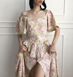 Insanely gorgeous vintage floral maxi dress with puff sleeves and pockets dimensions: The half-girth of the chest in an unstretched form is 42 cm, in an extended form is 44 cm Arm length 26 cm The half-girth of the waist in not stretched 38 cm, but in stretched 42 cm Length 125cm Cottagecore Puff Sleeve Dress For Garden Party, Vintage Square Neck Dress With Ruffles For Garden Party, Square Neck Vintage Dress With Ruffles For Garden Party, Maxi Length Puff Sleeve Dress For Garden Party, Puff Sleeve Maxi Dress With Ruffled Fitted Bodice, Puff Sleeve Maxi Dress With Ruffles For Garden Party, Cottagecore Floral Print Dress With Square Neck, Cottagecore Floral Dress With Square Neck, Feminine Floral Print Puff Sleeve Maxi Dress