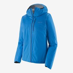 Ultra-lightweight and ultra-stashable, this fully recycled, 3-layer, waterproof/breathable performance shell stuffs into its own chest pocket for quick deployment when high-mountain weather goes south. Made in a Fair Trade Certified™ factory.Regular cleaning adds years to your waterproof gear. Learn how to wash and dry your shell. | Patagonia Women's Storm Racer Waterproof Running Jacket in Vessel Blue, Small - Recycled Nylon/Pfas High Mountain, Racer Jacket, Rain Jacket Women, Running Jacket, Rei Co-op, Patagonia Womens, Womens Vest, Fair Trade, Outerwear Jackets